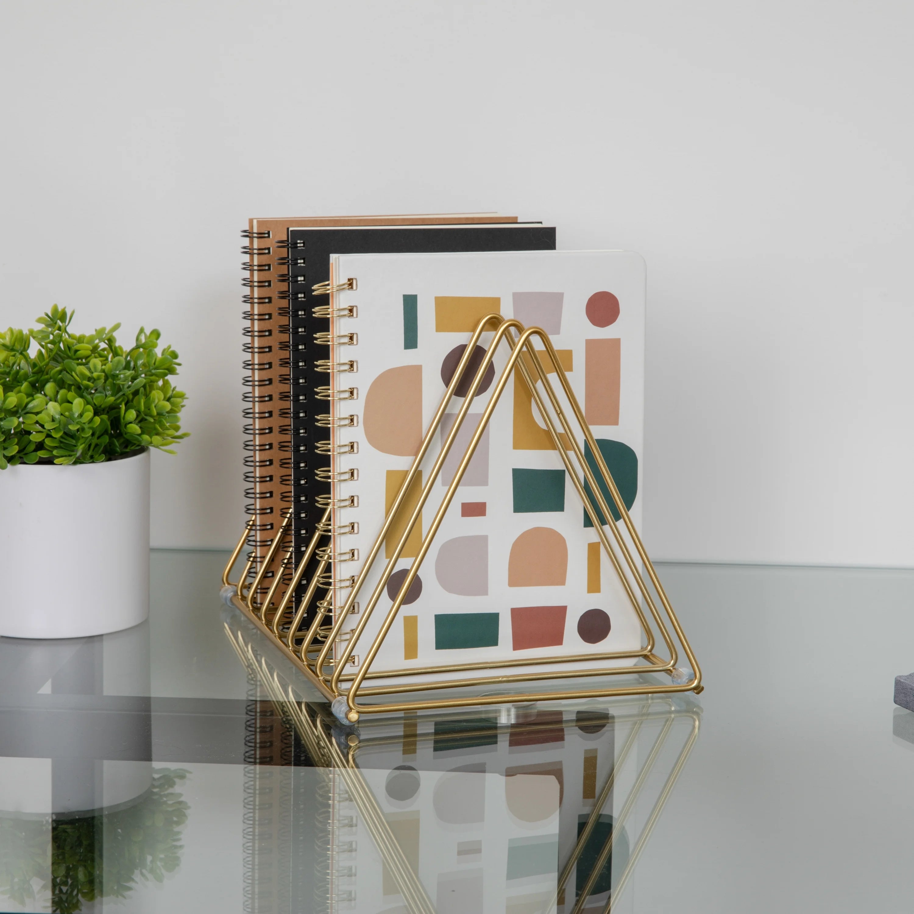 Gold Metal Magazine File Holder S9567