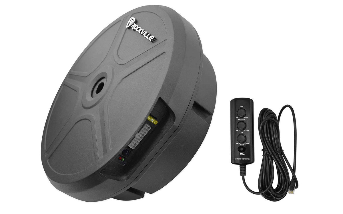 RockGhost Active Powered 8x22 Hidden Car Subwoofer for Full Size Spare Tire L363083