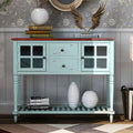 Antique Navy Wood Glass Sideboard Console Table W7471