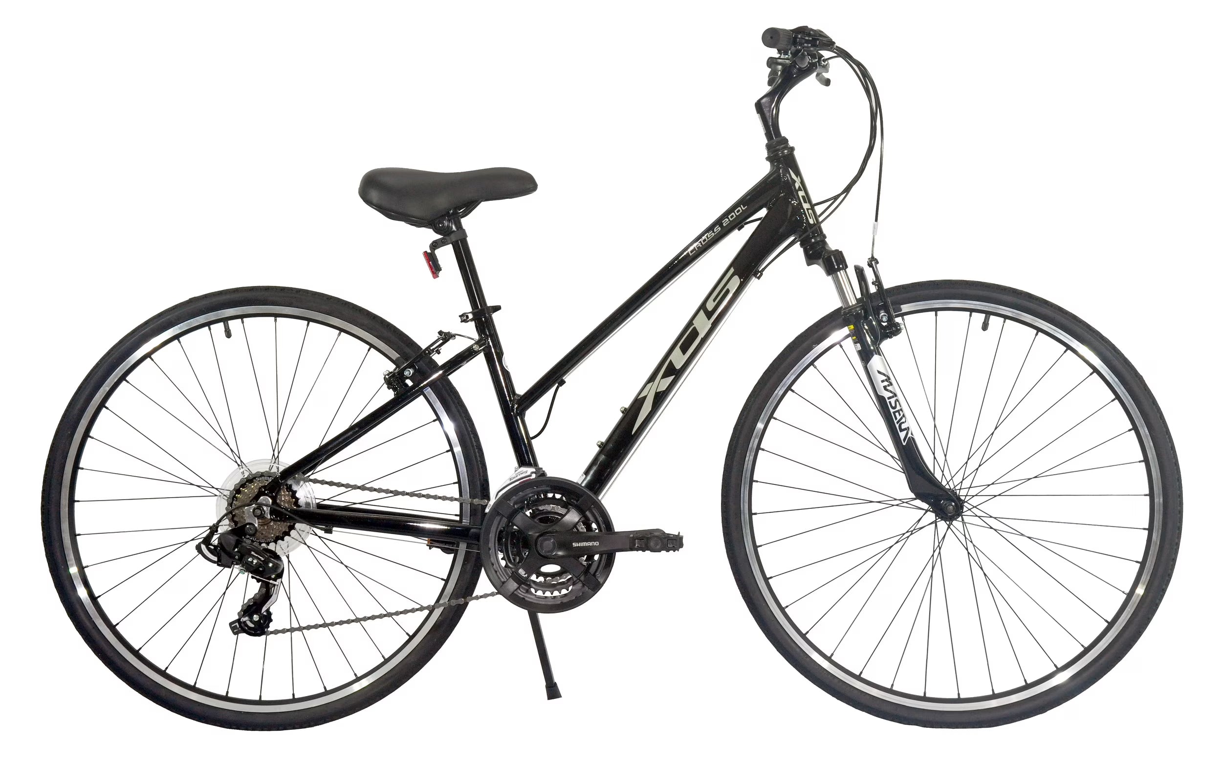 Shiny Black 700C Hybrid City Commuter Bike A426660