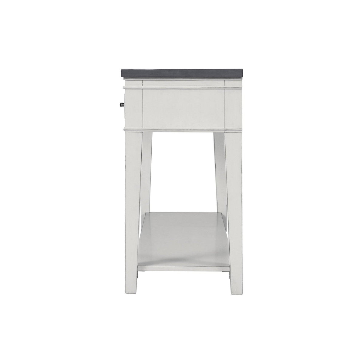 White and Gray 3 Drawer Console Table with Bottom Shelf H903