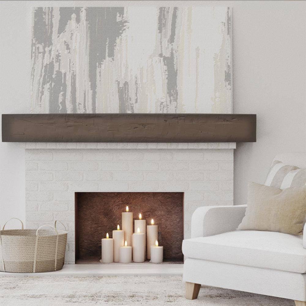 Natural Mahogany Faux Wood Fireplace Mantel T505852