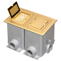 Brass Two Gang Floor Box X1821