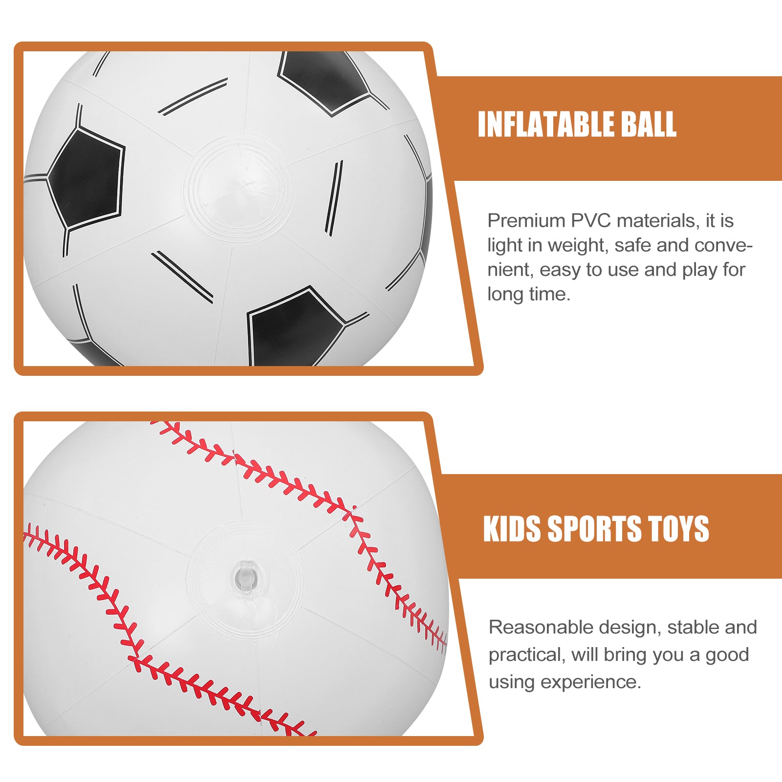 4 Pcs Inflatable Beach Ball Soccer Sports Pool Toys I774904