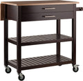 Cappuccino/Natural Kitchen Cart H29047