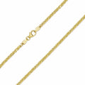 18K Yellow Gold 2mm Hollow Wheat Chain Necklace, 18 Inches K85454