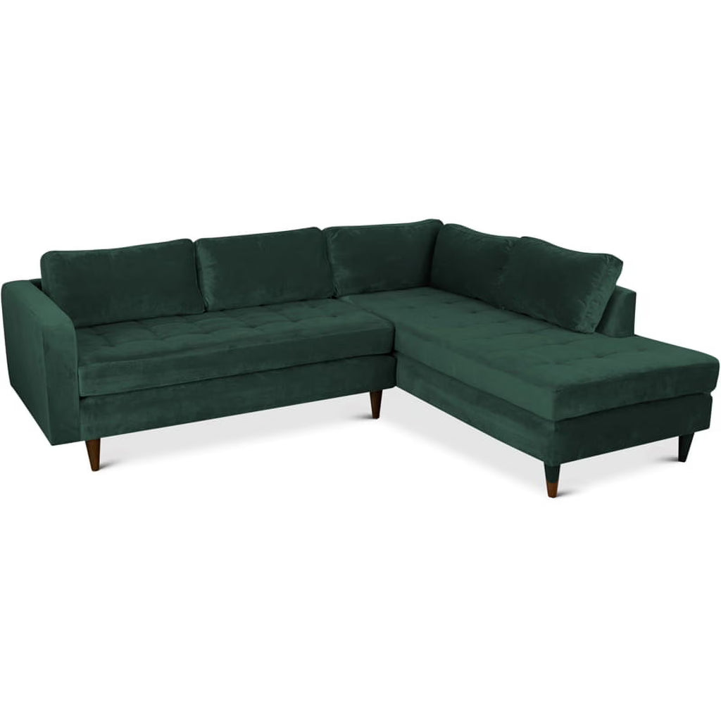 Green Velvet Corner Sectional Sofa Y7655