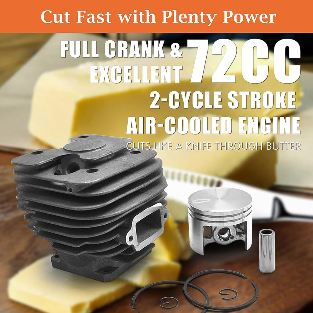 72cc Gas Chainsaw with NGK Spark Plug, 24 Inch Bar N911