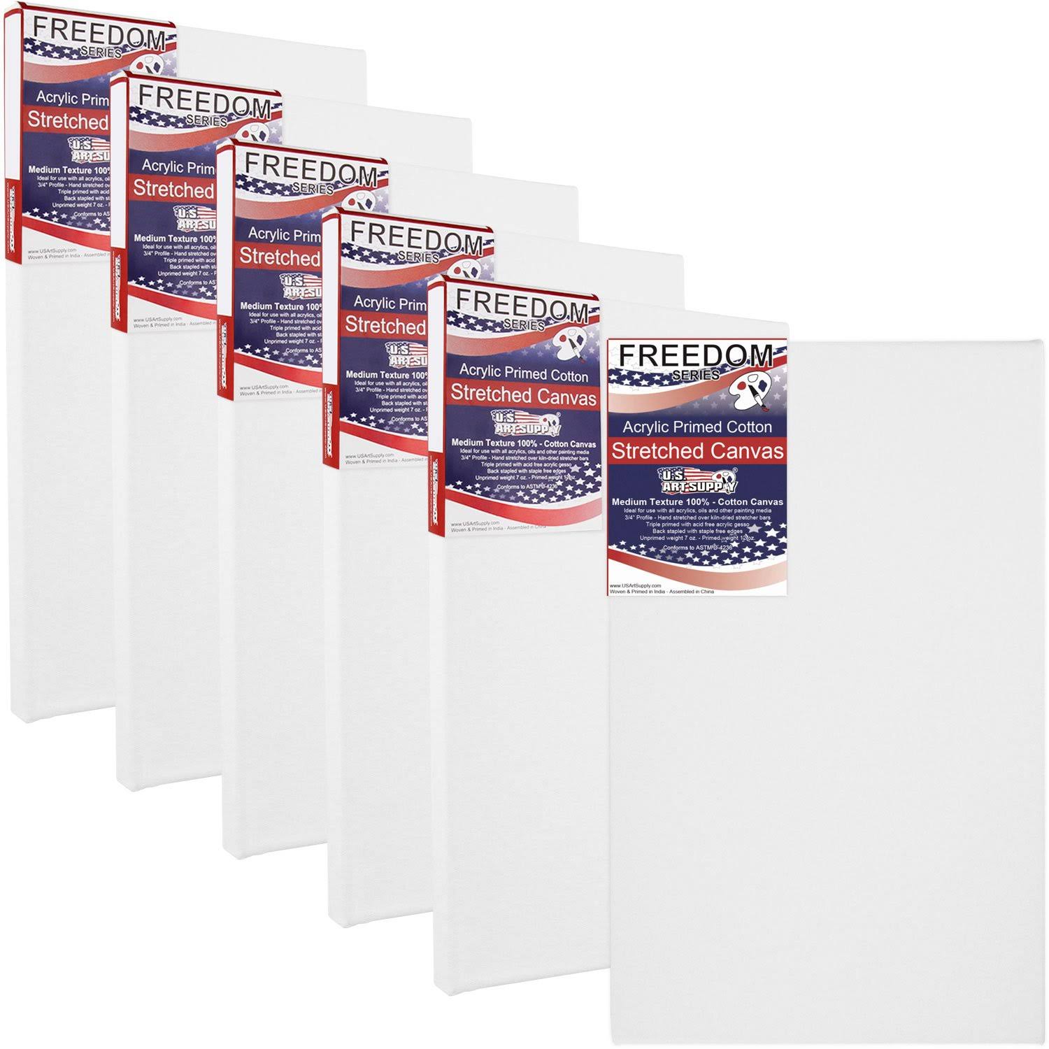 24 inch x 48 inch Stretched Canvas 12-Ounce Primed 6-Pack White Blank 3/4 inch Profile P314659