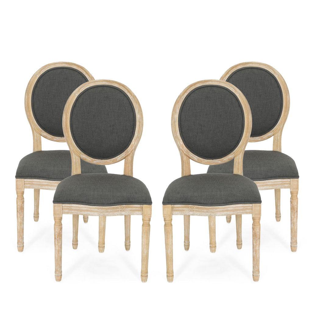 French Country Fabric Dining Chairs, Set of 4 H899675