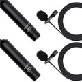 Omnidirectional Lavalier Microphone Set with Lapel Mic Clips and Windscreens, Pack of 2 S644972