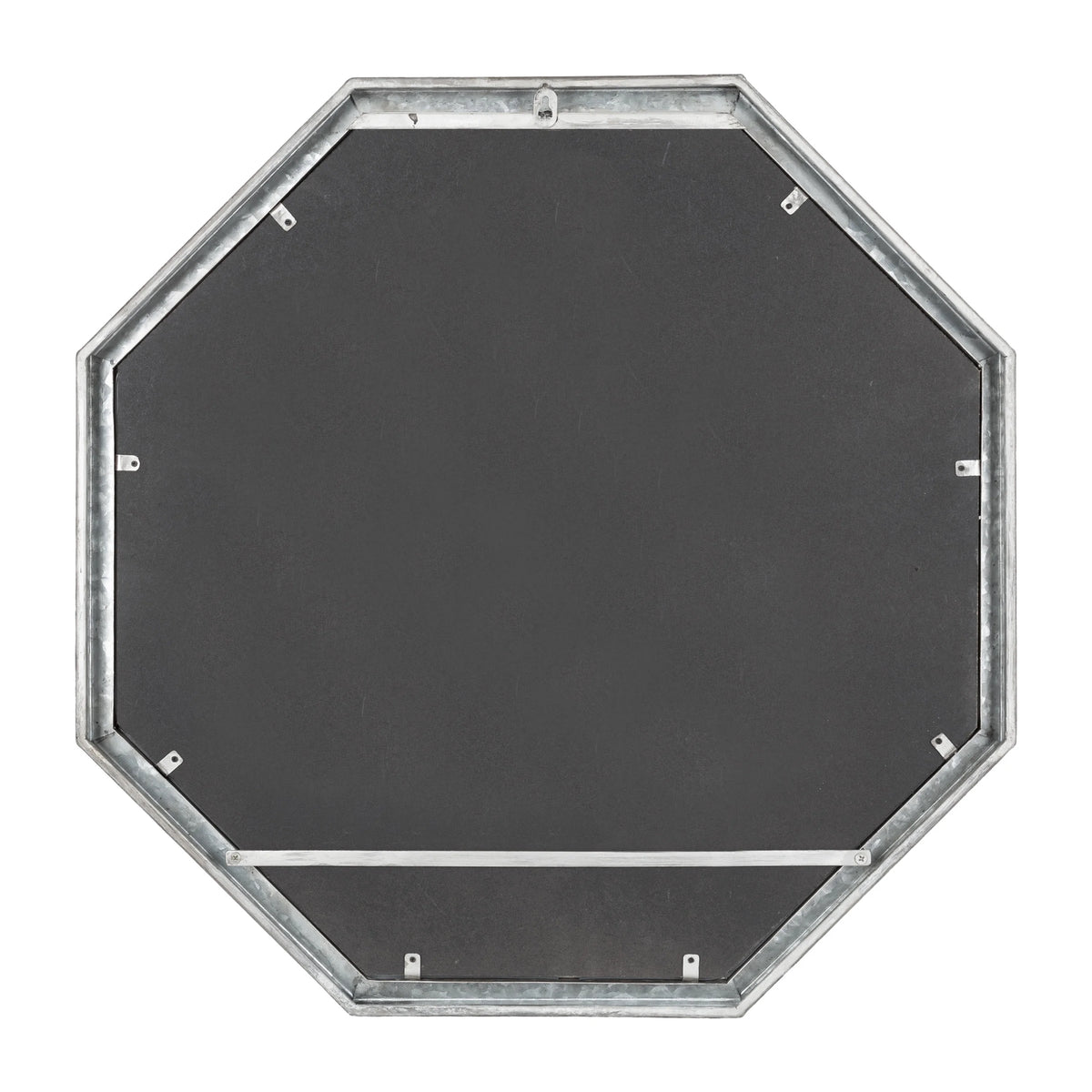 Vintage Galvanized Metal Octagon Wall Mirror, 26 x 26, Silver I488083