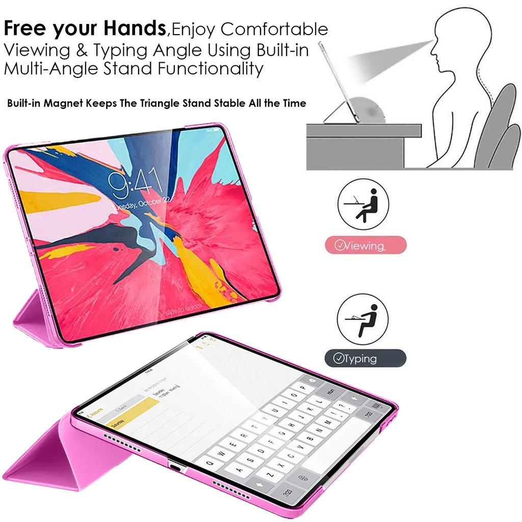 Pink iPad Pro 12.9 Inch Case with Sleep Wake Cover Z554