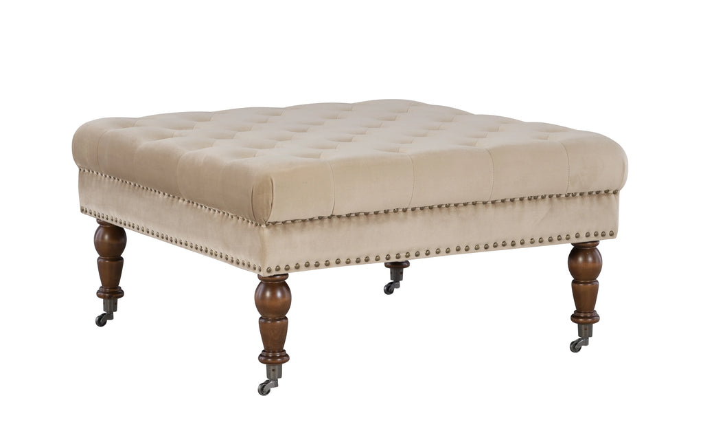 Velvet Square Tufted Ottoman M137390