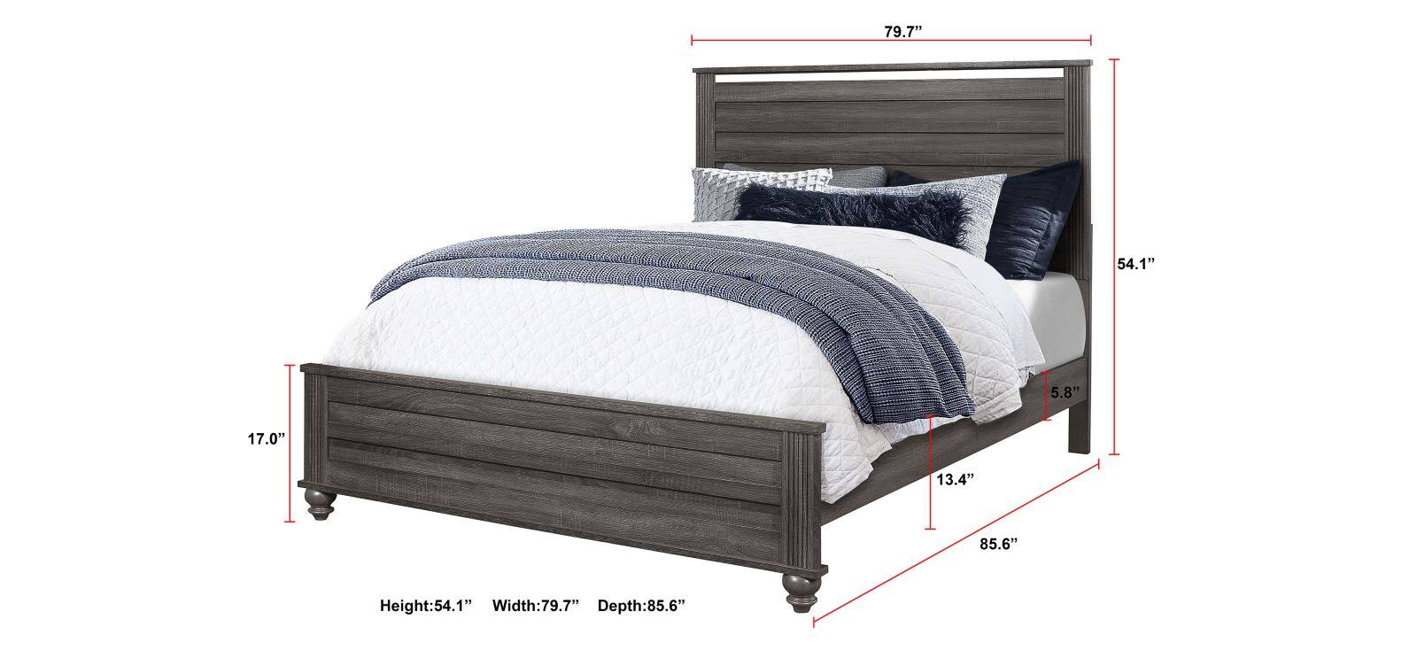 Gray Panel Bed T384184