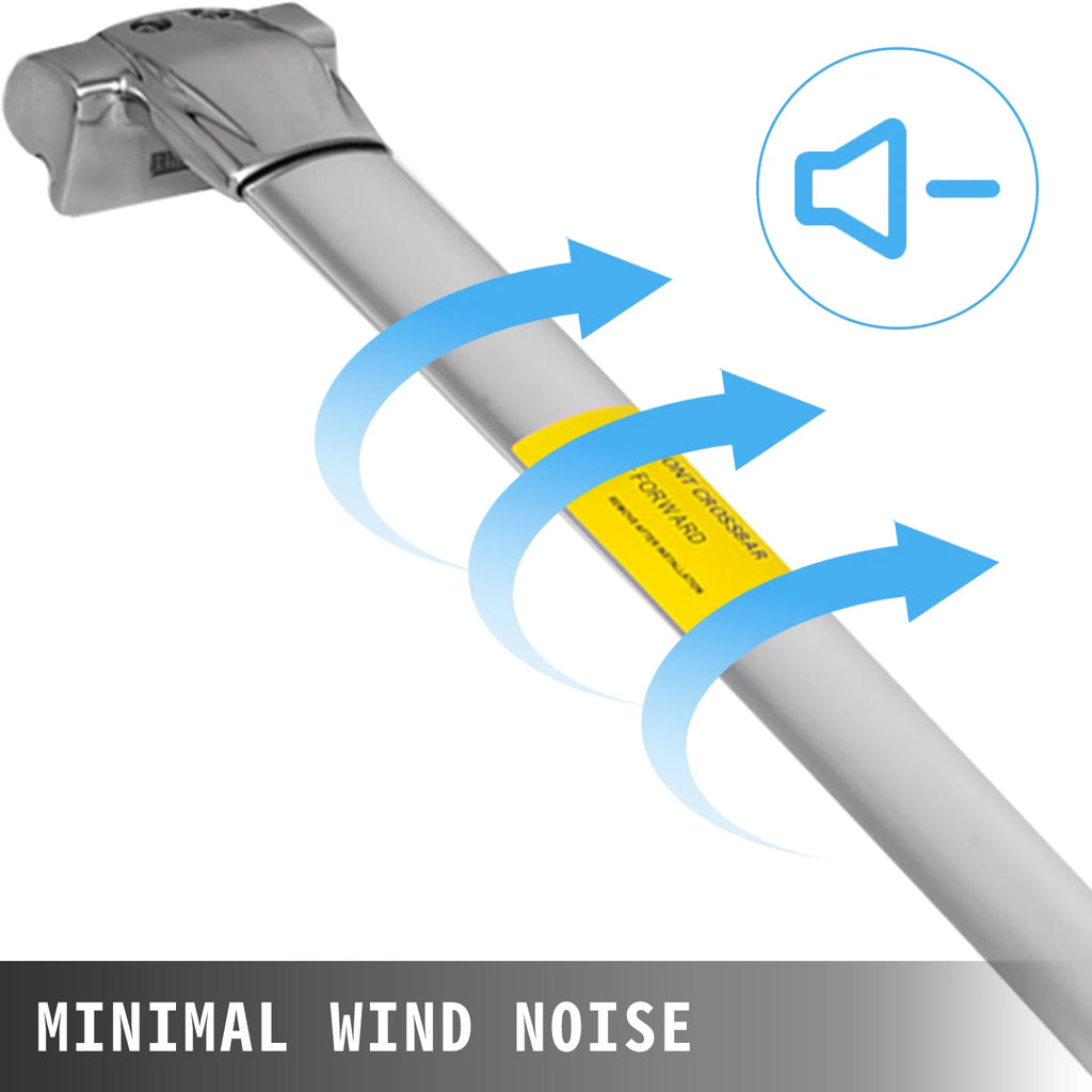 Silver Stainless Steel Roof Rack Cross Bar Pair B2478
