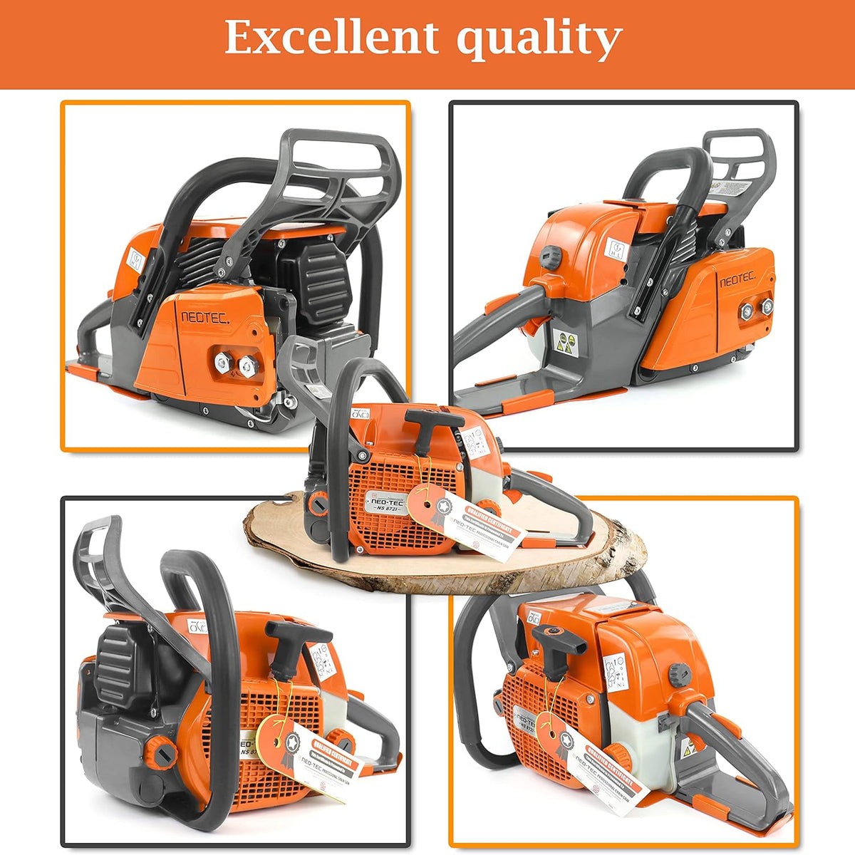 72cc Gas Chainsaw with NGK Spark Plug, 24 Inch Bar N911