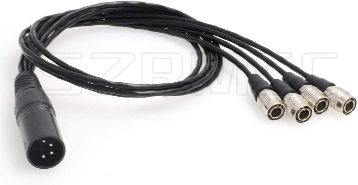 XLR 4 Pin Male to 4 Split Hirose 4 Pin Male Power Cable, Pack of 2 N9765