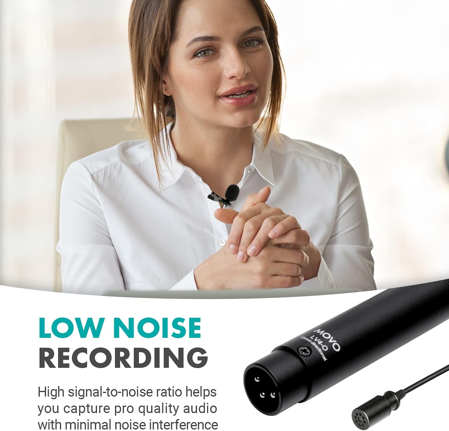 Omnidirectional Lavalier Microphone Set with Lapel Mic Clips and Windscreens, Pack of 2 S644972