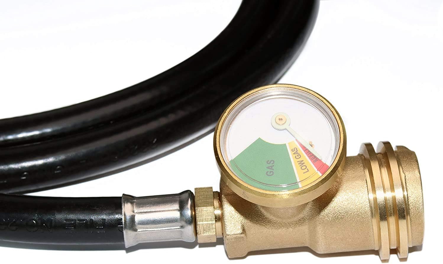12 FT Propane Extension Hose with Gauge Leak Detector, Acme to Male POL Fittings, Pack of 2 M74219