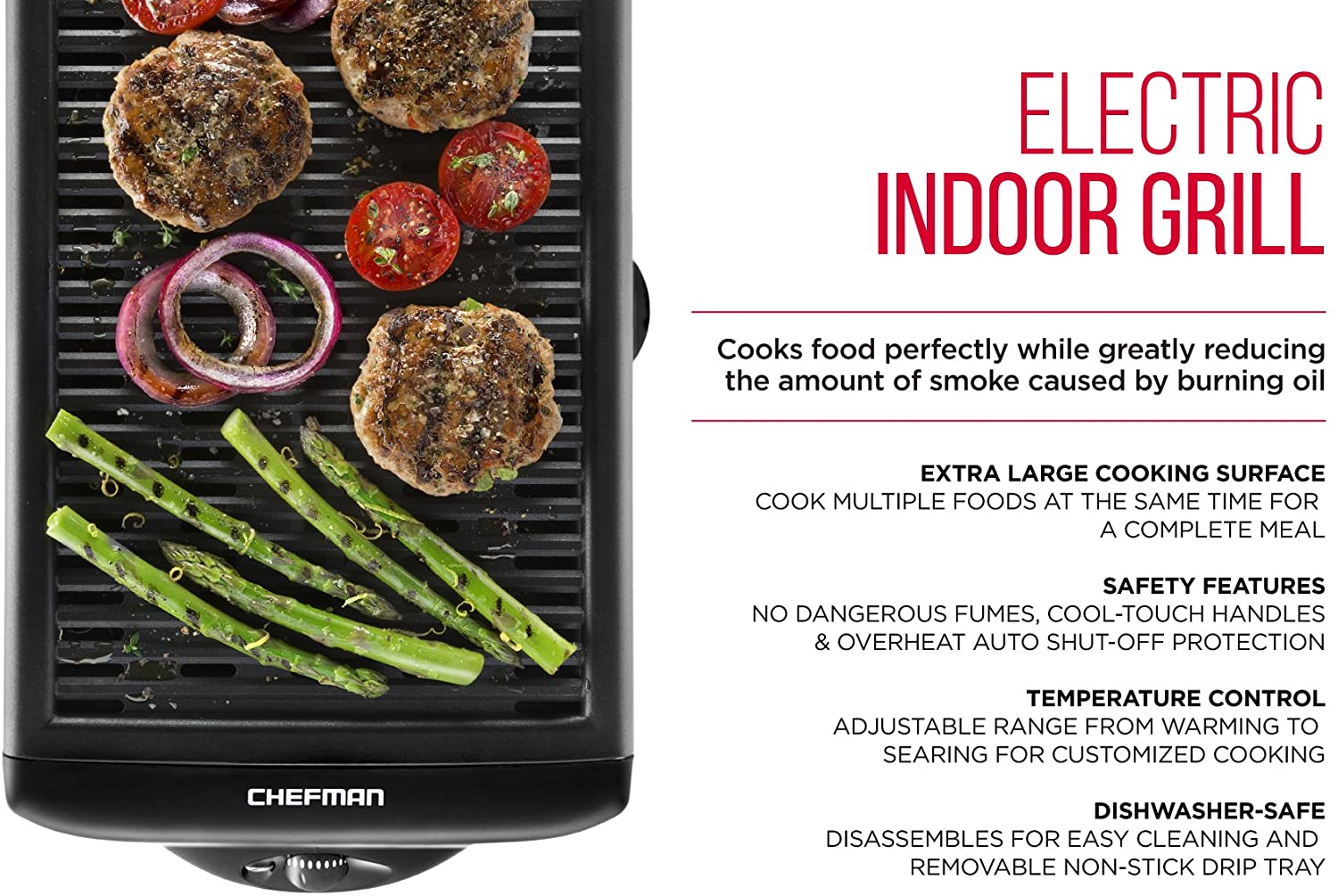 Black Electric Smokeless Indoor Grill with Non-Stick Cooking Surface X937