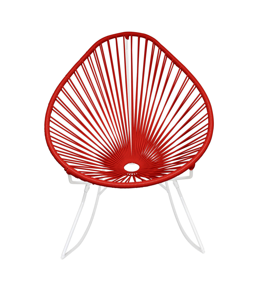 White/Red Rocker Chair I87286