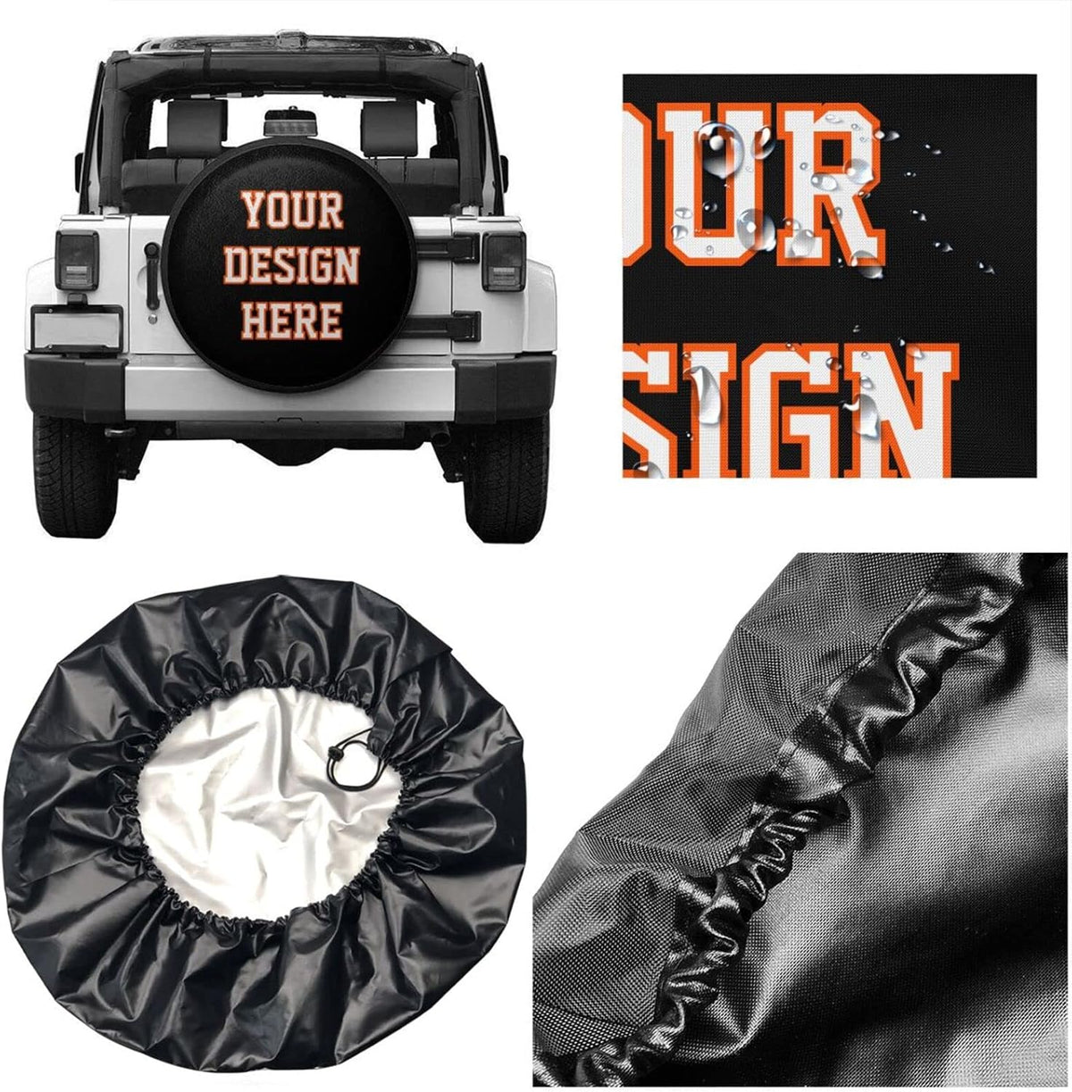 Custom Spare Tire Cover Universal fits for Trailer Camper RV 15 Inch M44433