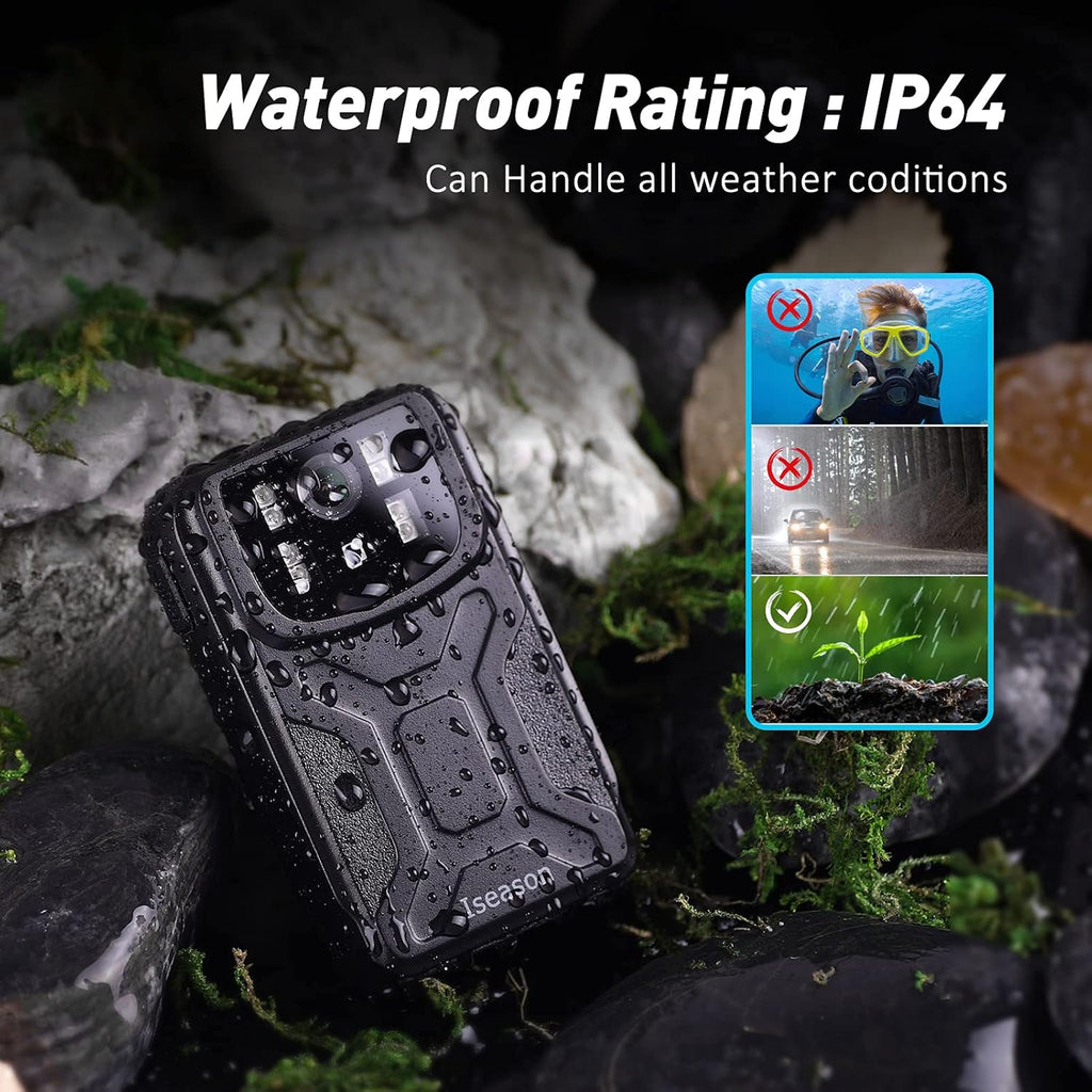 Body Camera with Audio Recording, Night Vision, Waterproof, Pack of 2 B161177