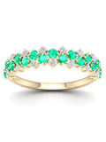 10k Yellow Gold Emerald Diamond Women's Band F78360