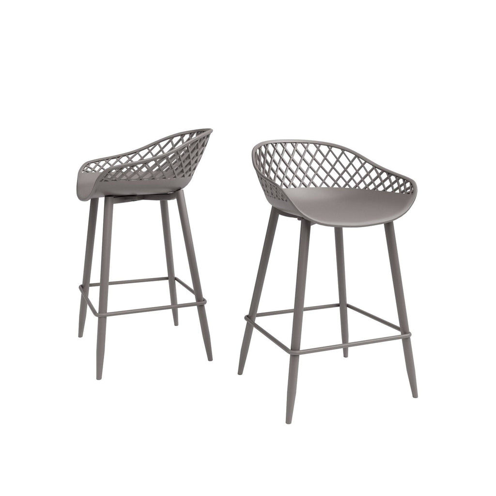 Warm Taupe Counter Stool Set of 2 D49114