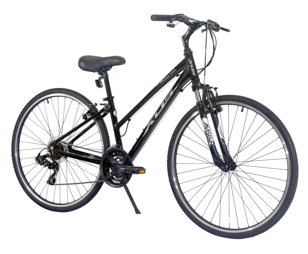 Women's 700C Hybrid Bike, Shiny Black, 17" C521