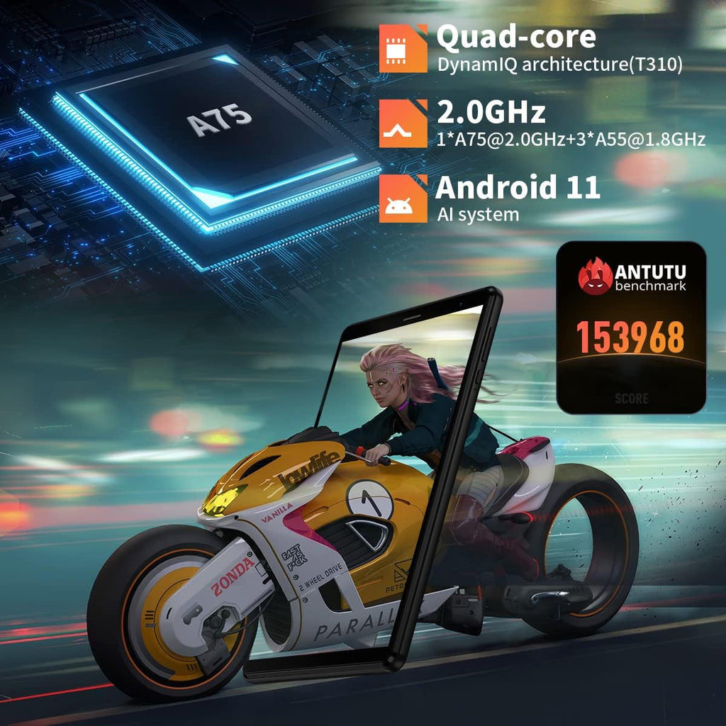 8 inch Android 11 Tablet, 3GB RAM 64GB ROM, 800 * 1280 HD Display P8169