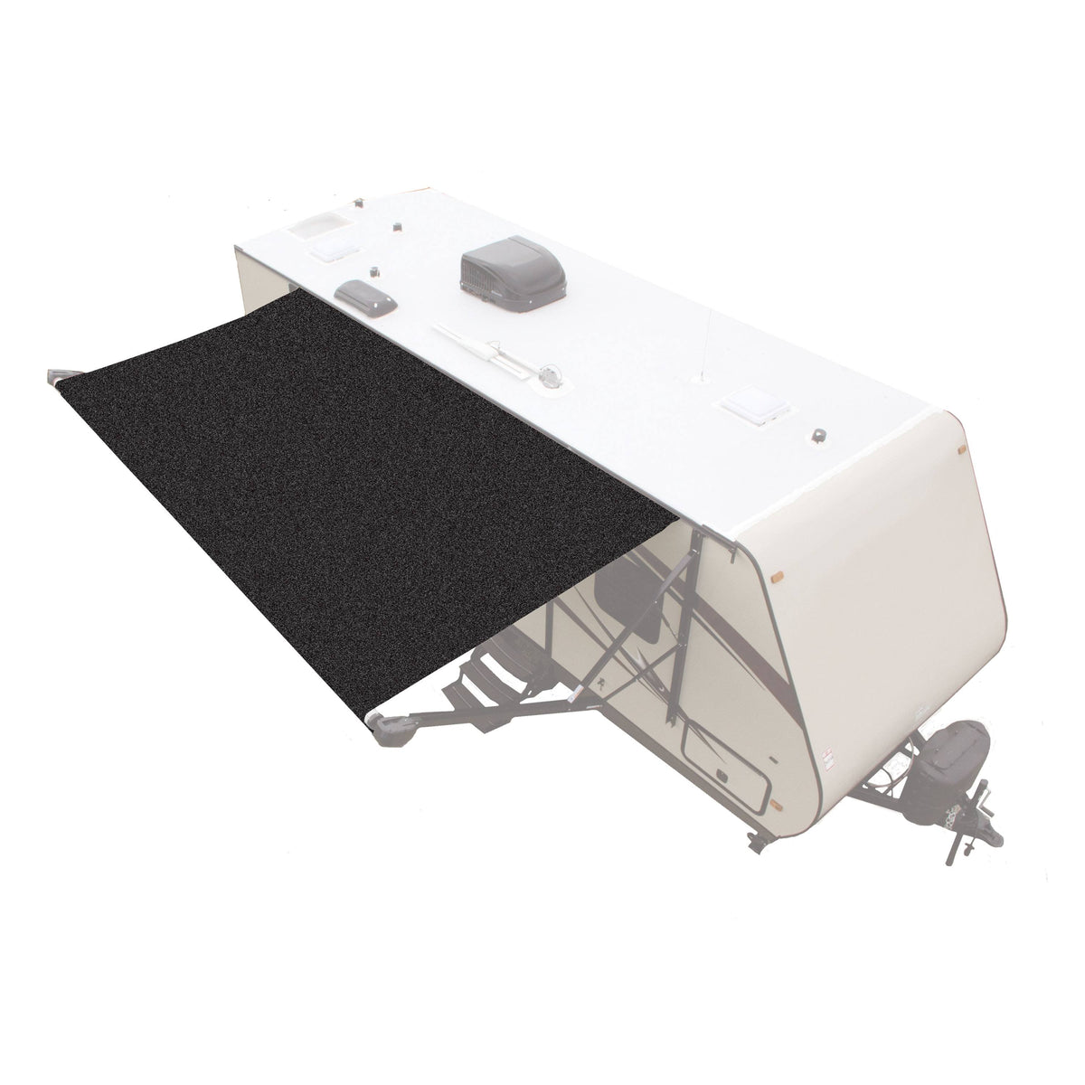Solid Black Replacement Awning Fabric V854