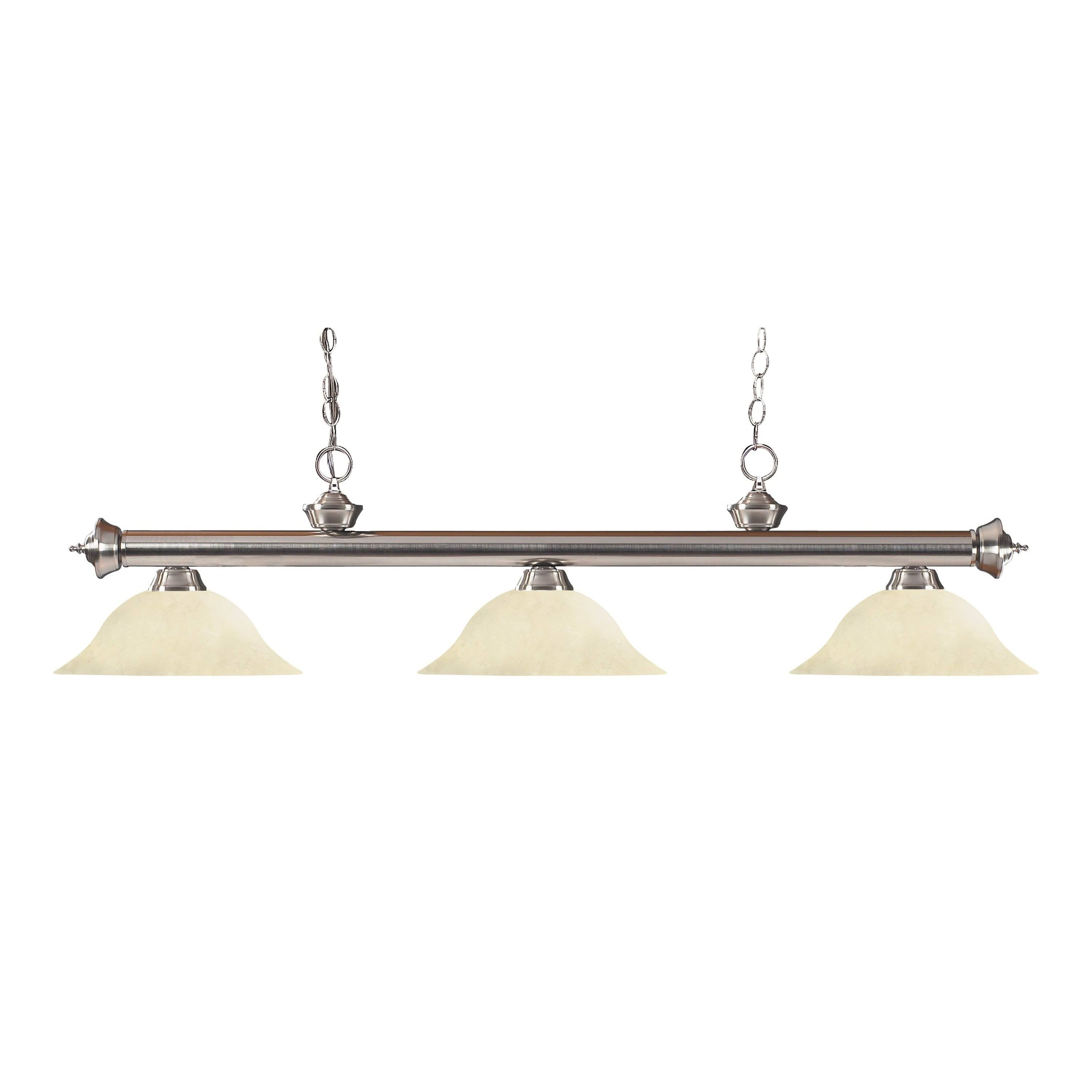 3 Light Brushed Nickel Island Billiard Light A5414
